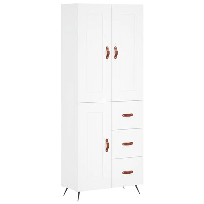 Highboard White 69,5x34x180 cm Engineered Wood