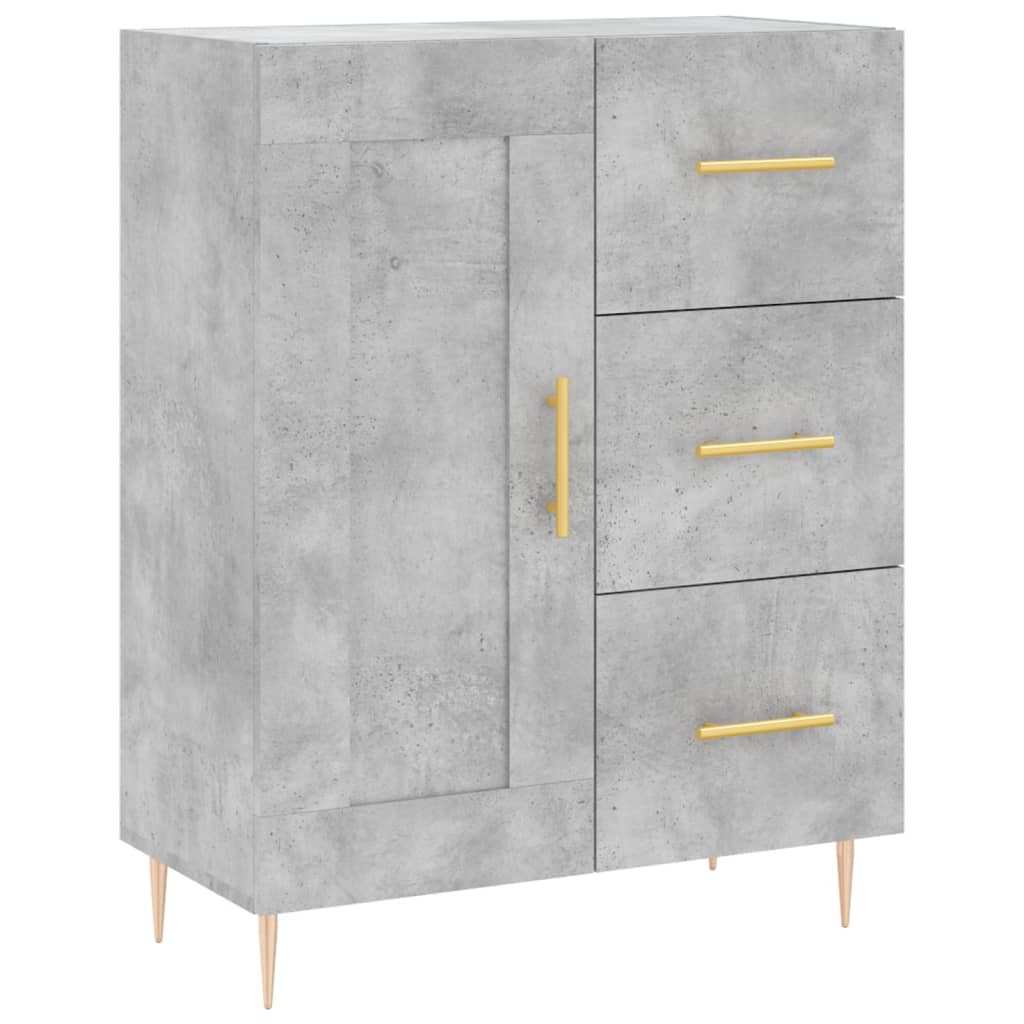 Highboard Concrete Grey 69.5x34x180 cm Engineered Wood