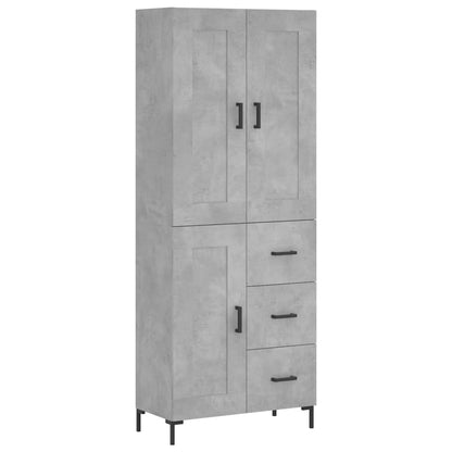 Highboard Concrete Grey 69.5x34x180 cm Engineered Wood