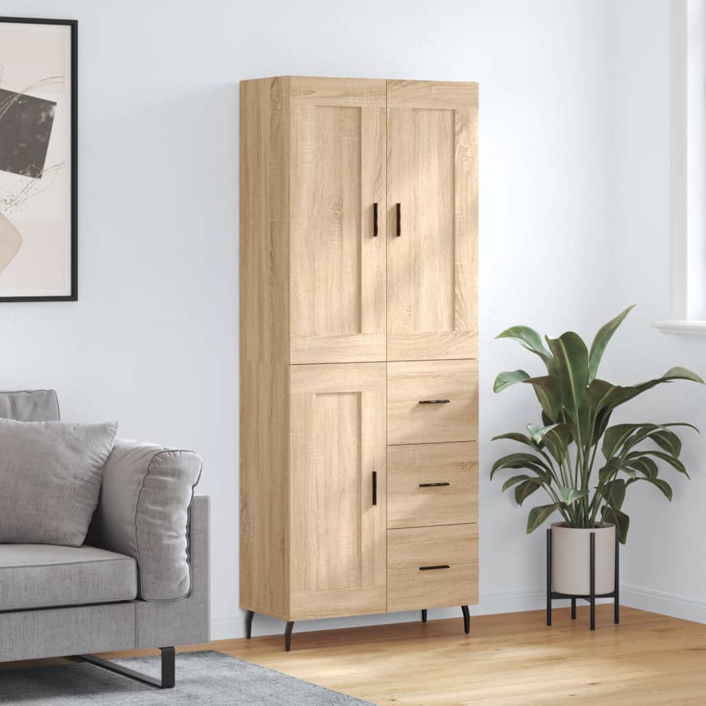 Highboard Sonoma Oak 69.5x34x180 cm Engineered Wood