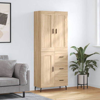 Highboard Sonoma Oak 69.5x34x180 cm Engineered Wood
