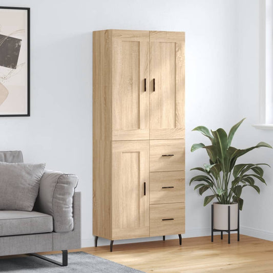 Highboard Sonoma Oak 69.5x34x180 cm Engineered Wood