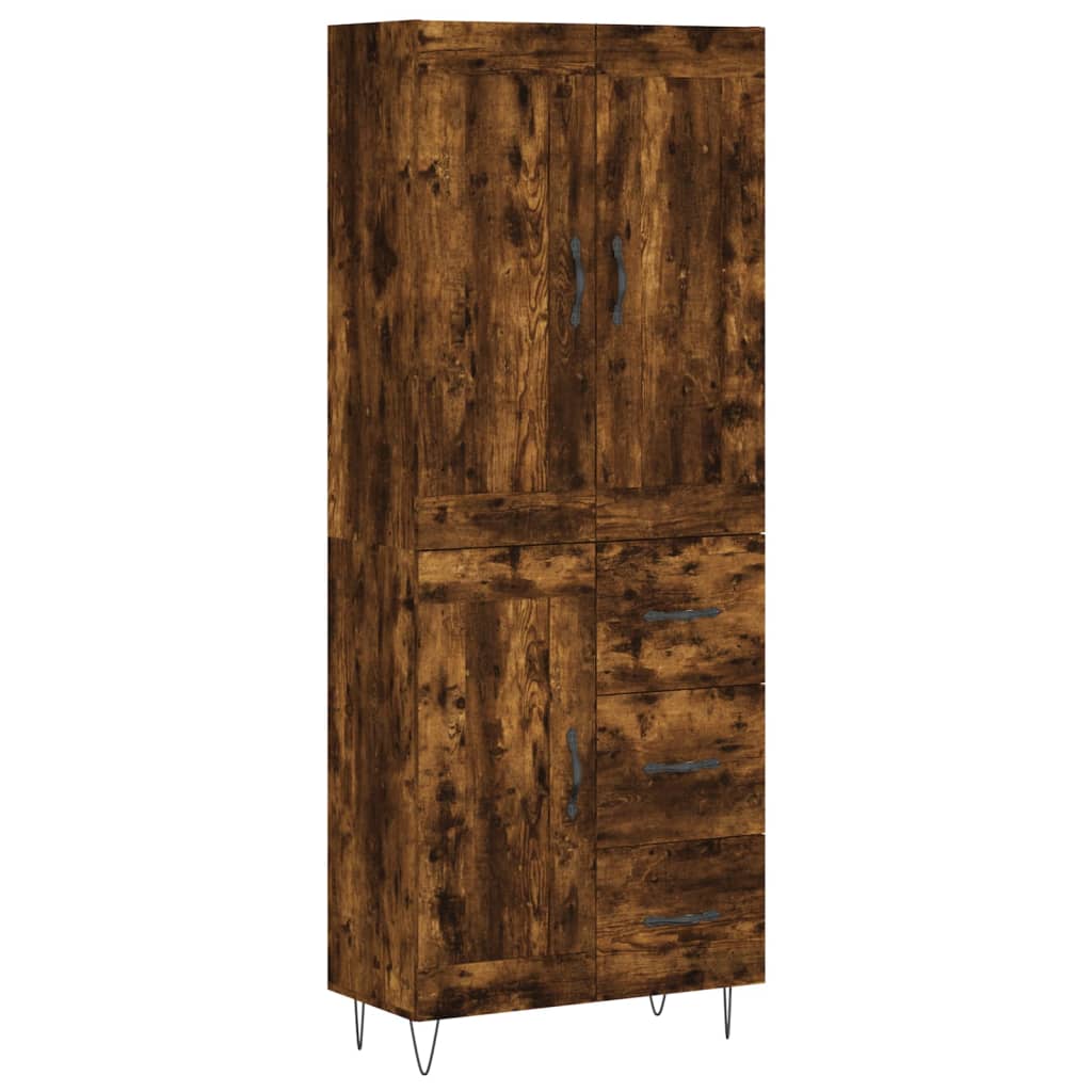 Highboard Smoked Oak 69,5x34x180 cm Engineered Wood