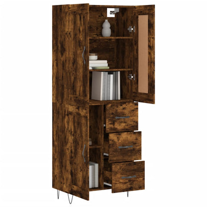 Highboard Smoked Oak 69,5x34x180 cm Engineered Wood