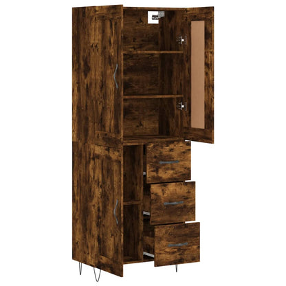 Highboard Smoked Oak 69,5x34x180 cm Engineered Wood