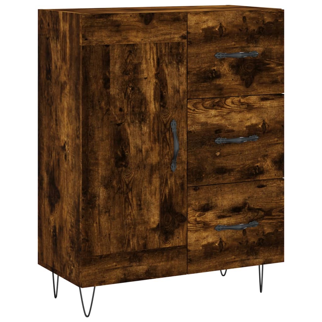 Highboard Smoked Oak 69,5x34x180 cm Engineered Wood