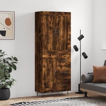 Highboard Smoked Oak 69,5x34x180 cm Engineered Wood