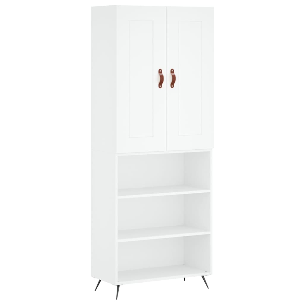 Highboard White 69,5x34x180 cm Engineered Wood