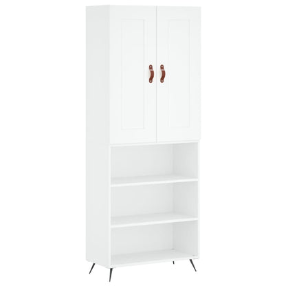 Highboard White 69,5x34x180 cm Engineered Wood