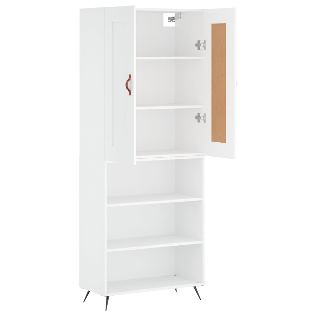 Highboard White 69,5x34x180 cm Engineered Wood