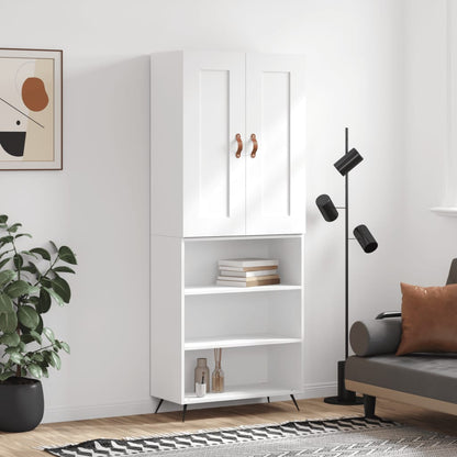 Highboard White 69,5x34x180 cm Engineered Wood