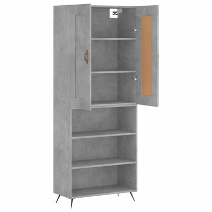 Highboard Concrete Grey 69,5x34x180 cm Engineered Wood