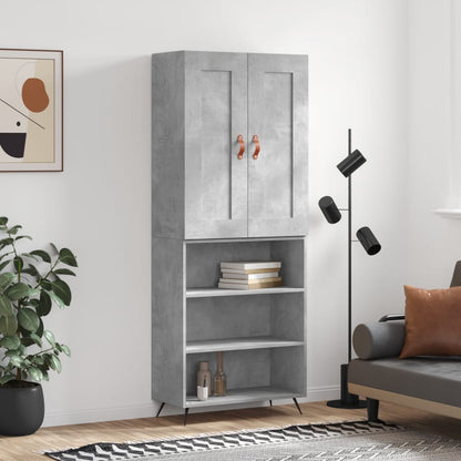 Highboard Concrete Grey 69,5x34x180 cm Engineered Wood