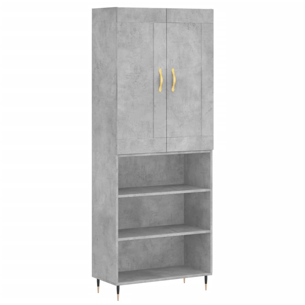 Highboard Concrete Grey 69,5x34x180 cm Engineered Wood