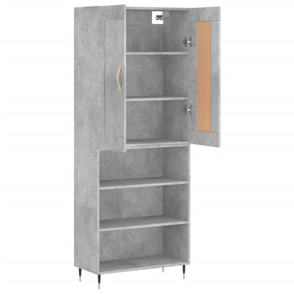 Highboard Concrete Grey 69,5x34x180 cm Engineered Wood