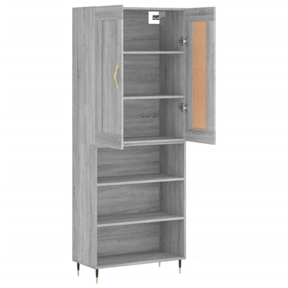 Highboard Grey Sonoma 69,5x34x180 cm Engineered Wood