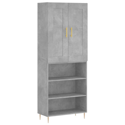 Highboard Concrete Grey 69.5x34x180 cm Engineered Wood