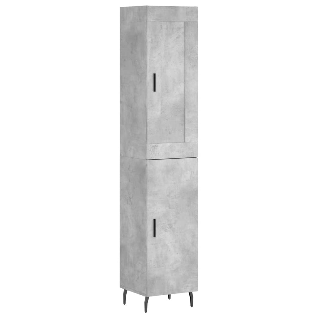 Highboard Concrete Grey 34,5x34x180 cm Engineered Wood
