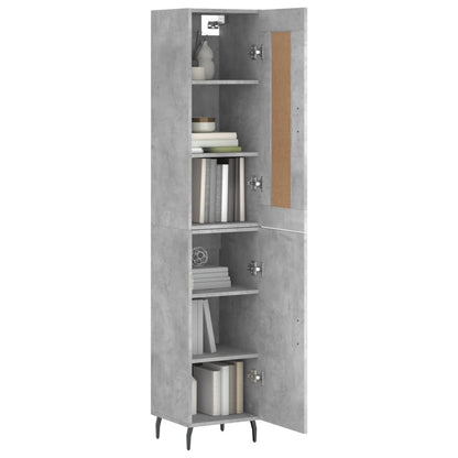 Highboard Concrete Grey 34,5x34x180 cm Engineered Wood