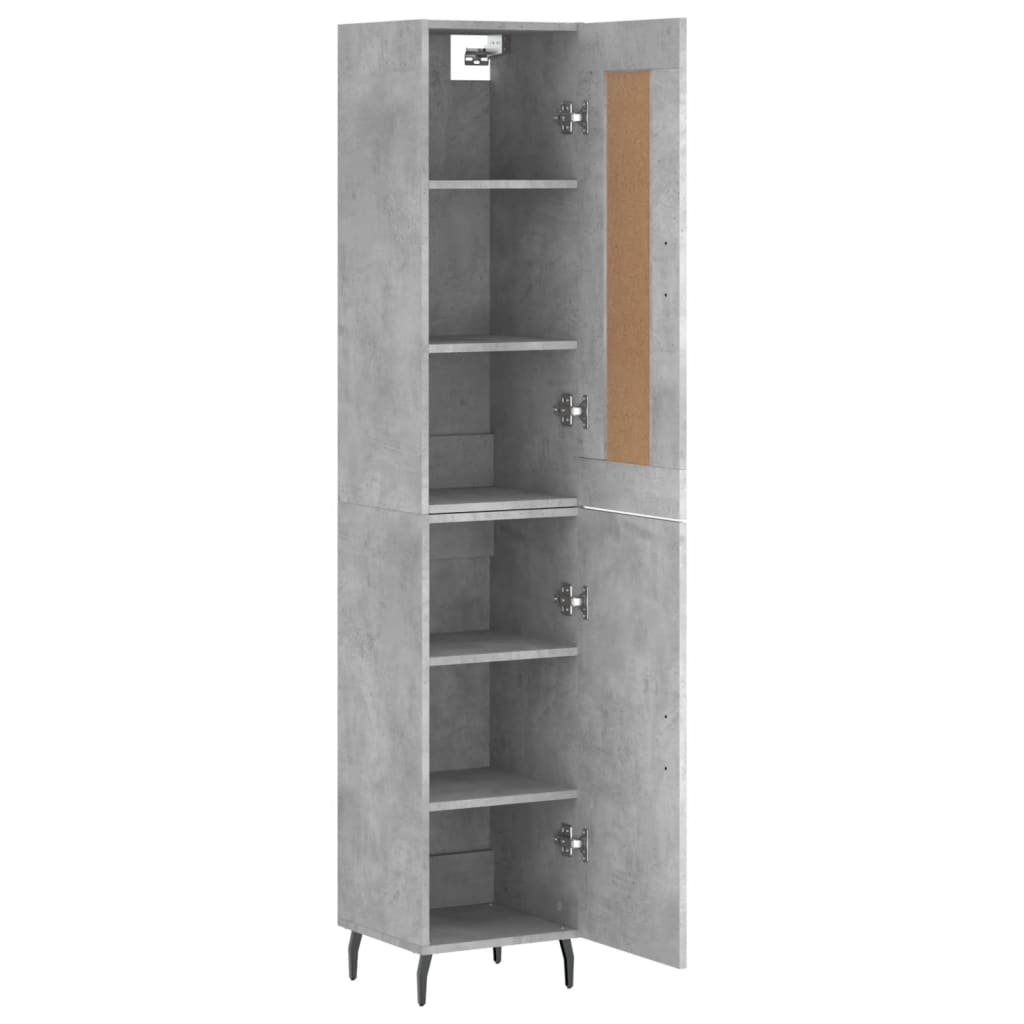 Highboard Concrete Grey 34,5x34x180 cm Engineered Wood