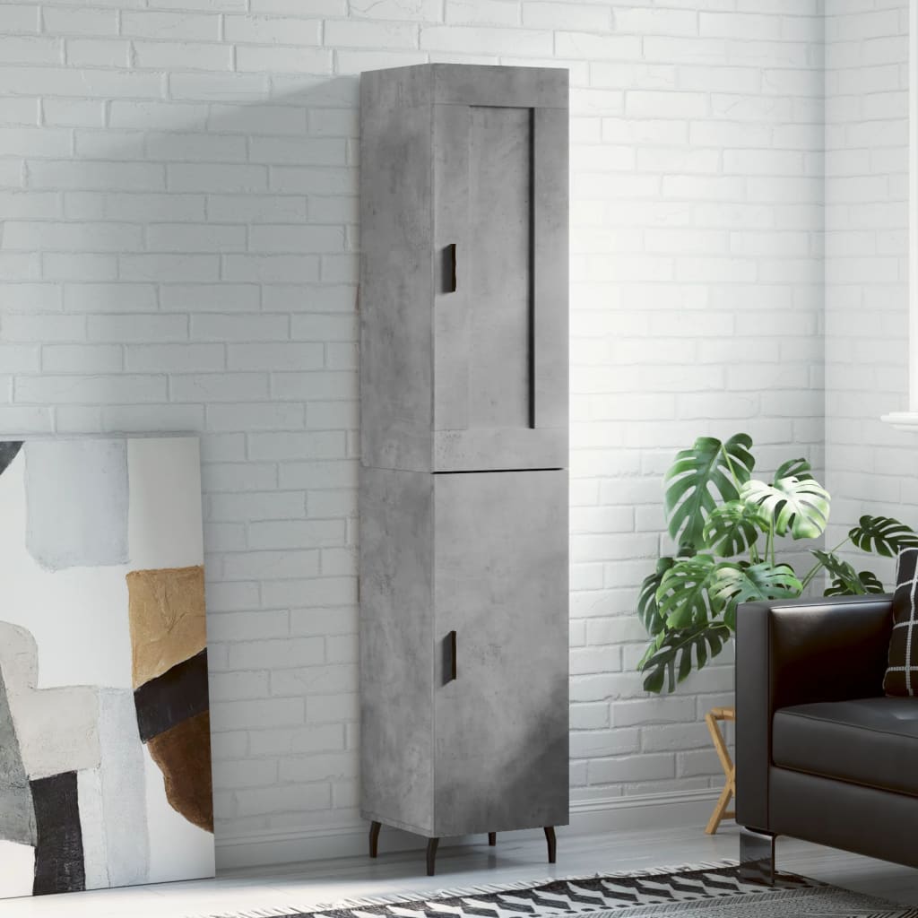 Highboard Concrete Grey 34,5x34x180 cm Engineered Wood