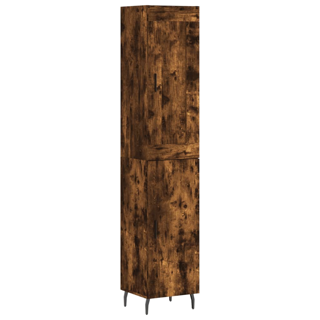 Highboard Smoked Oak 34,5x34x180 cm Engineered Wood