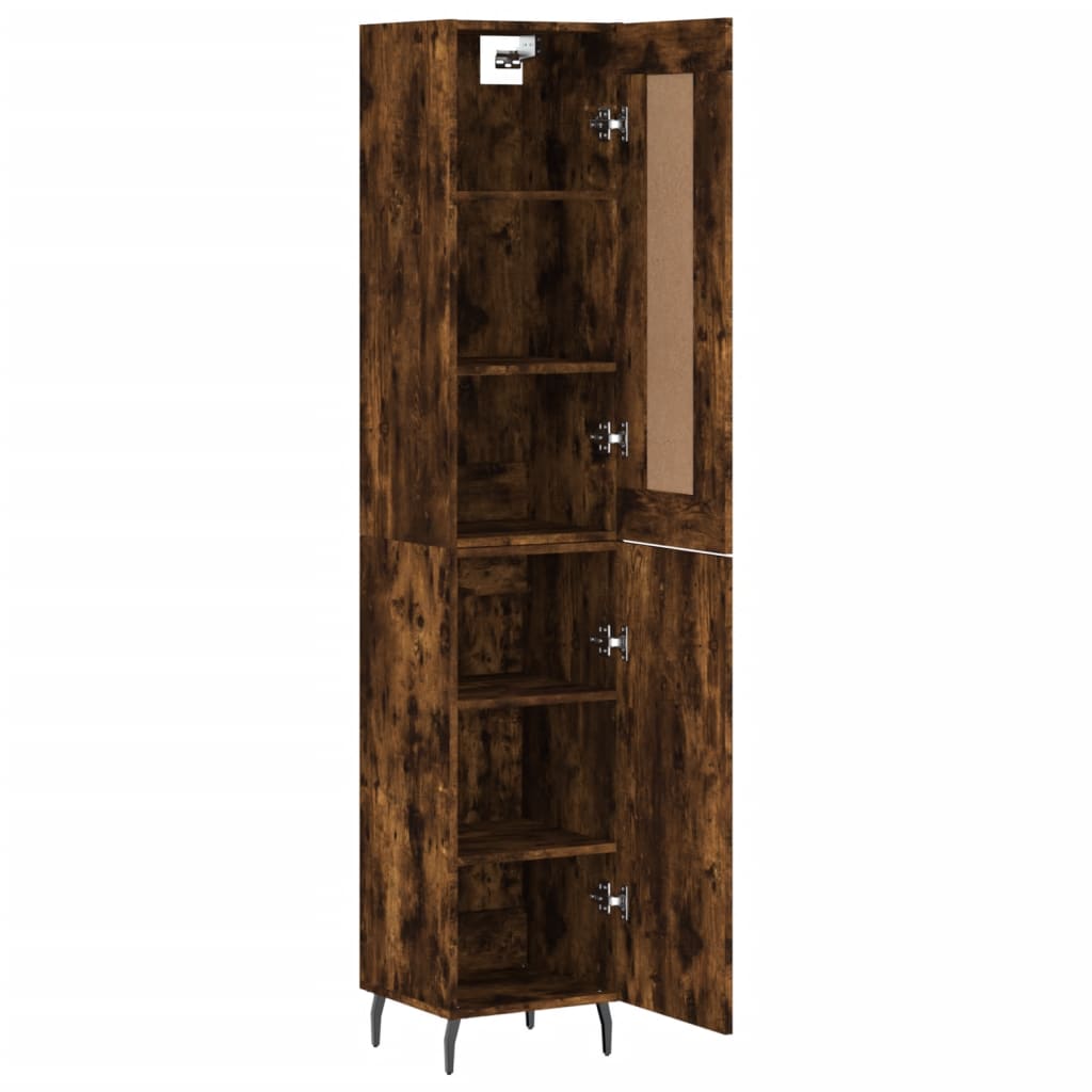 Highboard Smoked Oak 34,5x34x180 cm Engineered Wood