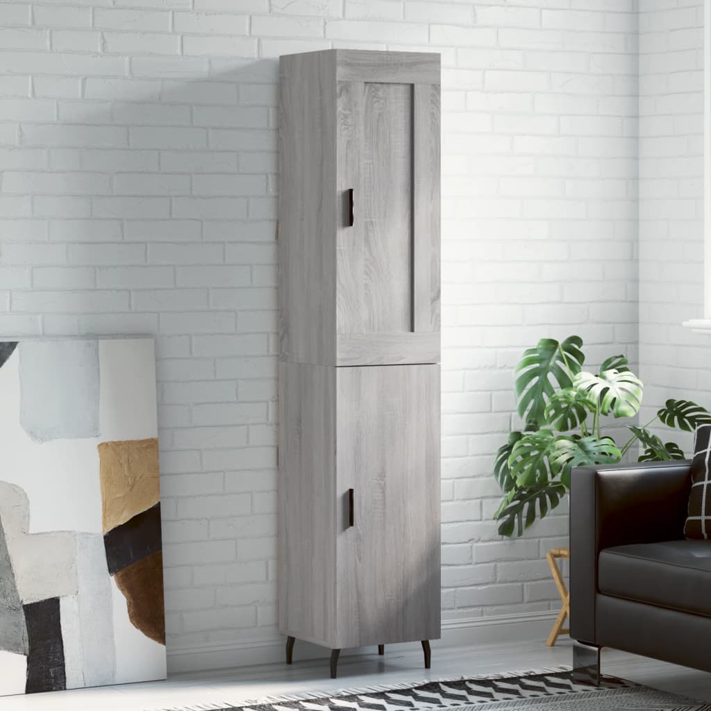 Highboard Grey Sonoma 34,5x34x180 cm Engineered Wood
