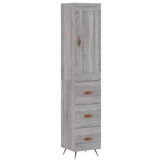 Highboard Grey Sonoma 34.5x34x180 cm Engineered Wood