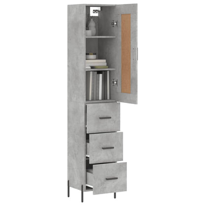 Highboard Concrete Grey 34,5x34x180 cm Engineered Wood