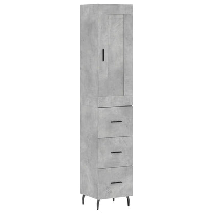 Highboard Concrete Grey 34,5x34x180 cm Engineered Wood