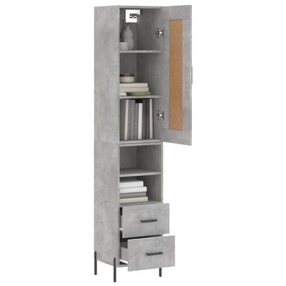 Highboard Concrete Grey 34,5x34x180 cm Engineered Wood