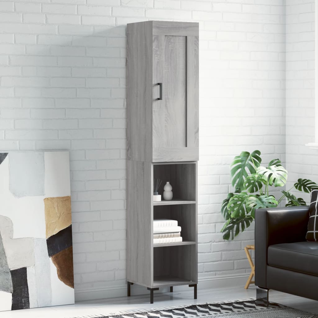 Highboard Grey Sonoma 34.5x34x180 cm Engineered Wood