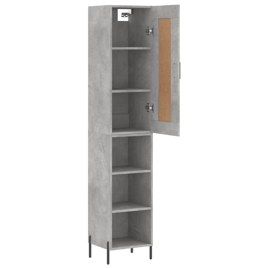 Highboard Concrete Grey 34,5x34x180 cm Engineered Wood