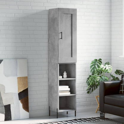 Highboard Concrete Grey 34,5x34x180 cm Engineered Wood
