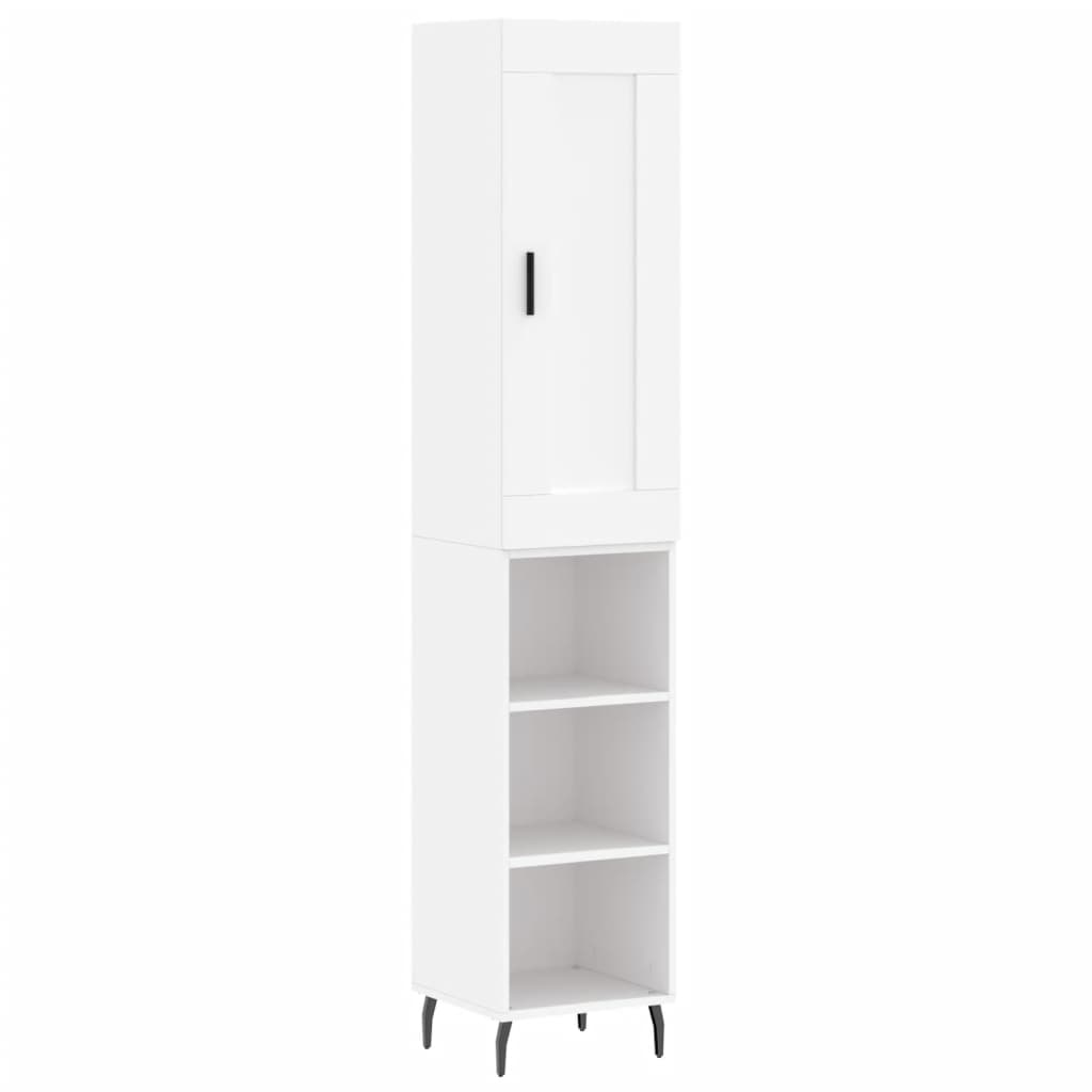 Highboard White 34,5x34x180 cm Engineered Wood