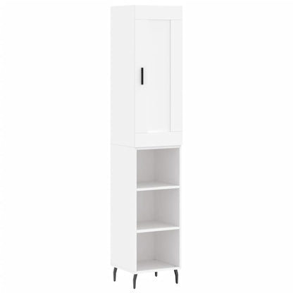 Highboard White 34,5x34x180 cm Engineered Wood