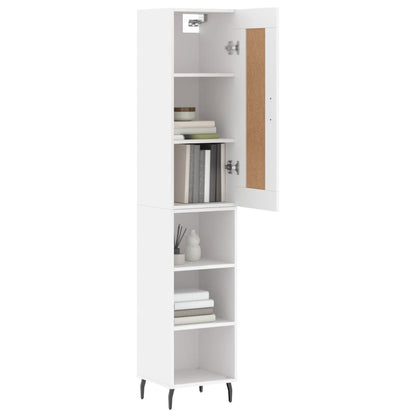 Highboard White 34,5x34x180 cm Engineered Wood