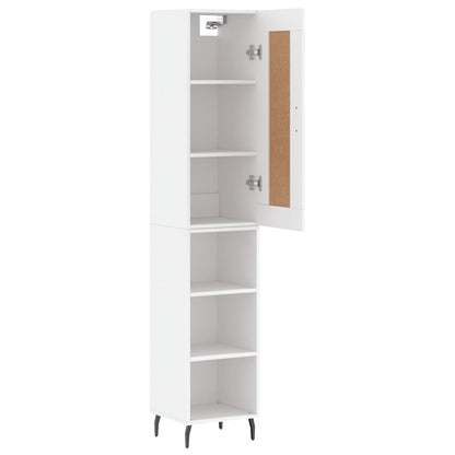 Highboard White 34,5x34x180 cm Engineered Wood