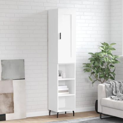 Highboard White 34,5x34x180 cm Engineered Wood