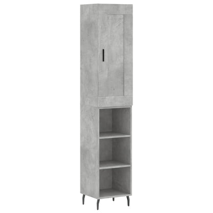 Highboard Concrete Grey 34,5x34x180 cm Engineered Wood