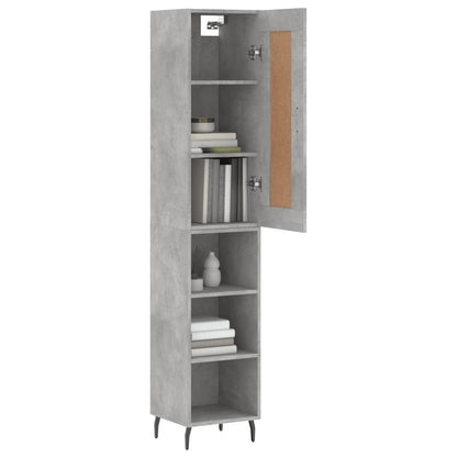 Highboard Concrete Grey 34,5x34x180 cm Engineered Wood