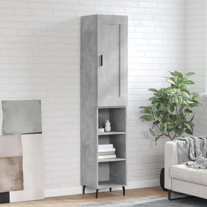 Highboard Concrete Grey 34,5x34x180 cm Engineered Wood