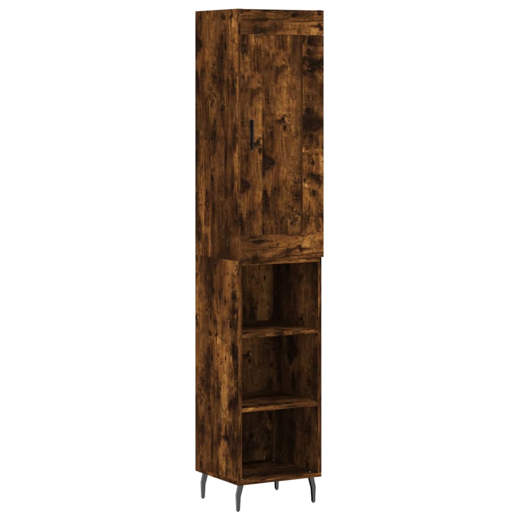 Highboard Smoked Oak 34,5x34x180 cm Engineered Wood