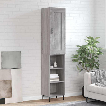 Highboard Grey Sonoma 34,5x34x180 cm Engineered Wood