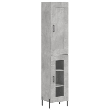 Highboard Concrete Grey 34,5x34x180 cm Engineered Wood