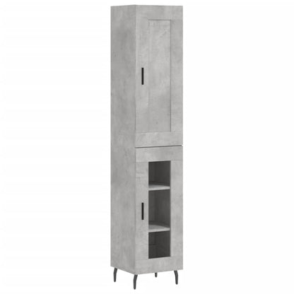 Highboard Concrete Grey 34,5x34x180 cm Engineered Wood