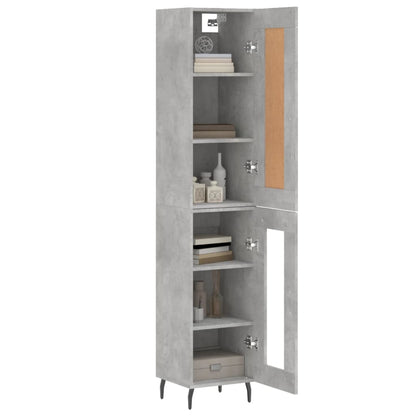 Highboard Concrete Grey 34,5x34x180 cm Engineered Wood