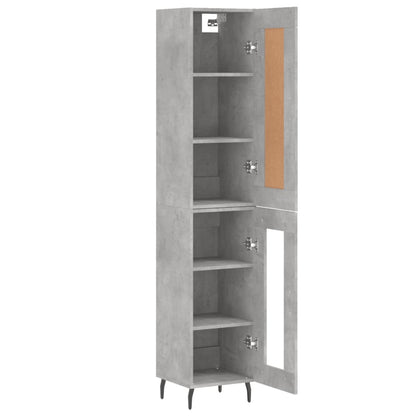 Highboard Concrete Grey 34,5x34x180 cm Engineered Wood