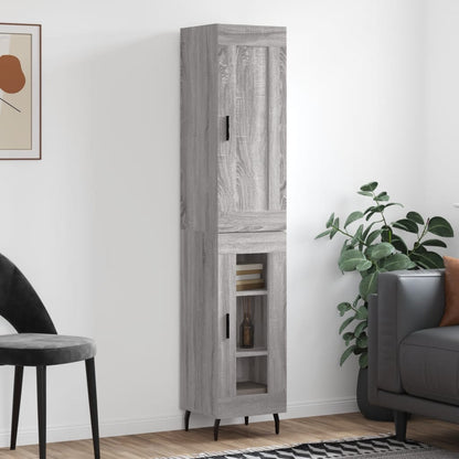 Highboard Grey Sonoma 34,5x34x180 cm Engineered Wood